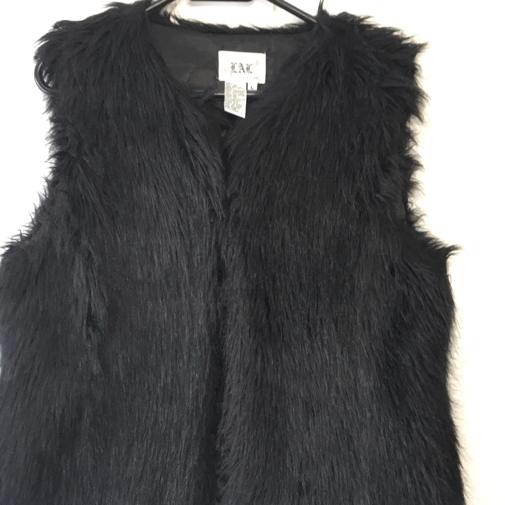 Live a Little- Ladies faux fur vest large